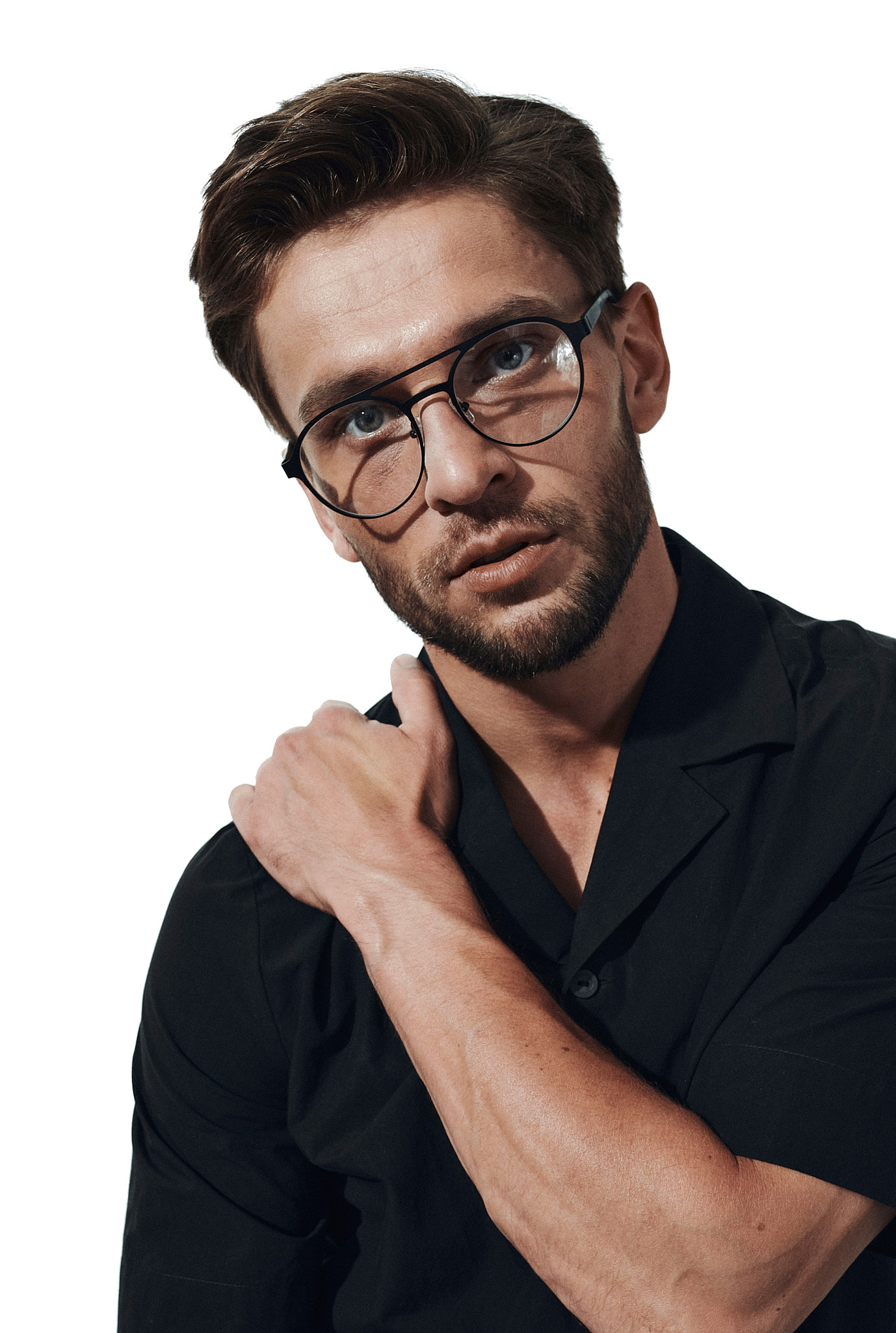 Duże okrągłe okulary korekcyjne Urup czarne model