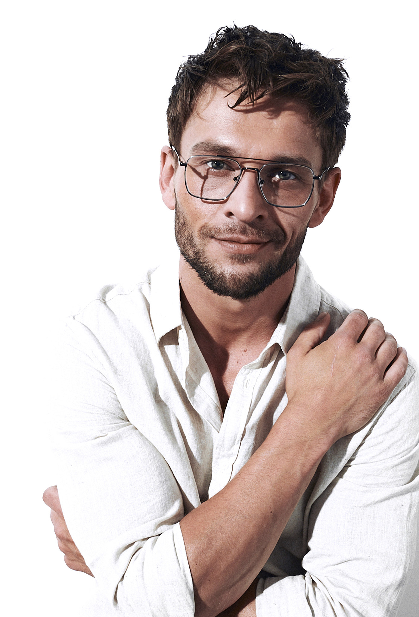 Srebrne Metalowe okulary korekcyjne Youl Trangan model