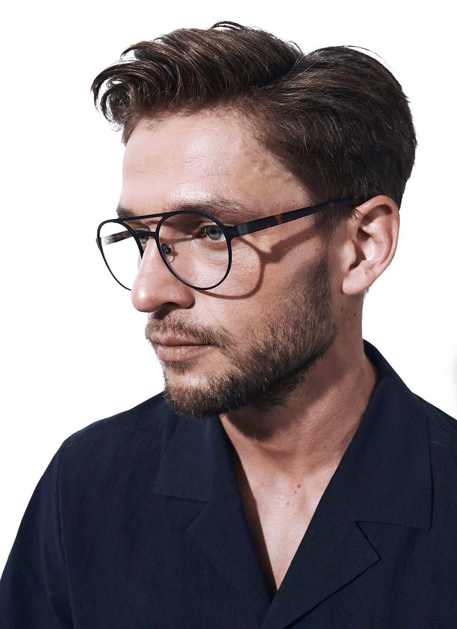 Okrągłe okulary korekcyjne Youl Urup w kolorze brązowym model