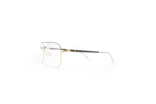 okulary korekcyjne lekkie cienkie tytan awiatory policjantki youl andros czarne złote oprawy oprawki zausznik