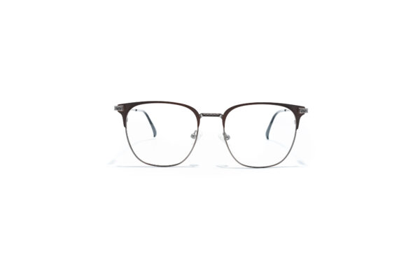 Klasyczne okulary korekcyjne z metalowym akcentem Youl Attu brąz srebro