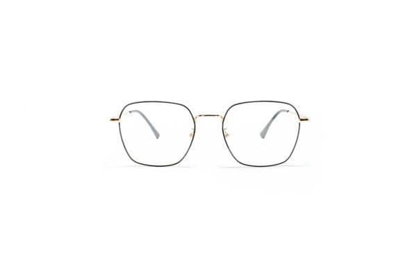Metalowe okulary korekcyjne czarno złote Youl Dominika