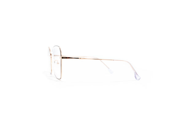 Duże kobiece metalowe okulary korekcyjne Youl Nora złote bok