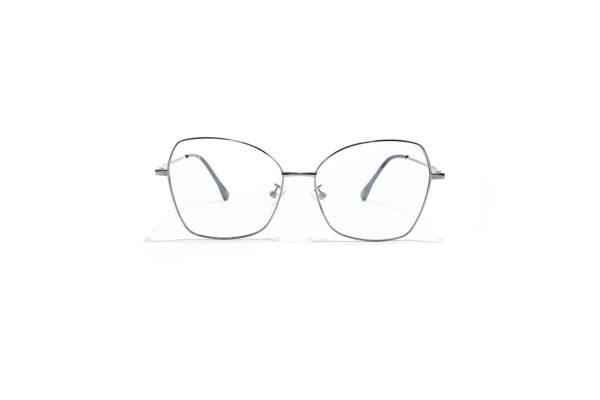 Duże kobiece metalowe okulary korekcyjne Nora grafitowe