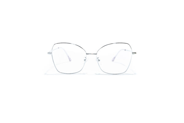 Duże metalowe okulary korekcyjne Nora srebrne kobiece