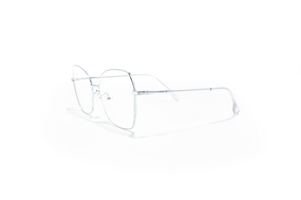Duże metalowe okulary korekcyjne Nora srebrne kobiece
