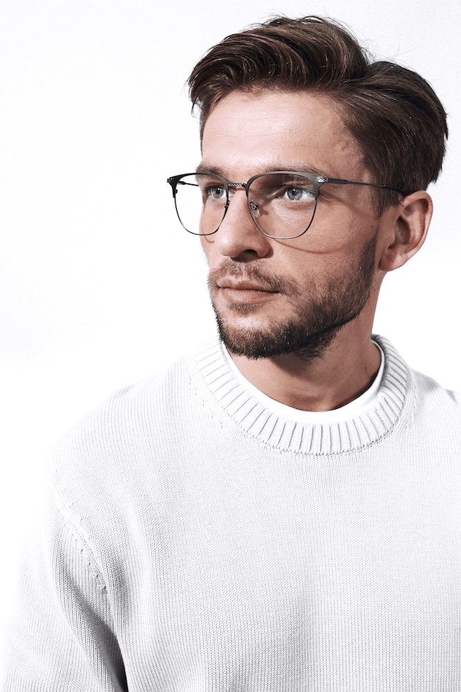 Okulary korekcyjne metalowe Youl Attu brązowe srebrne model