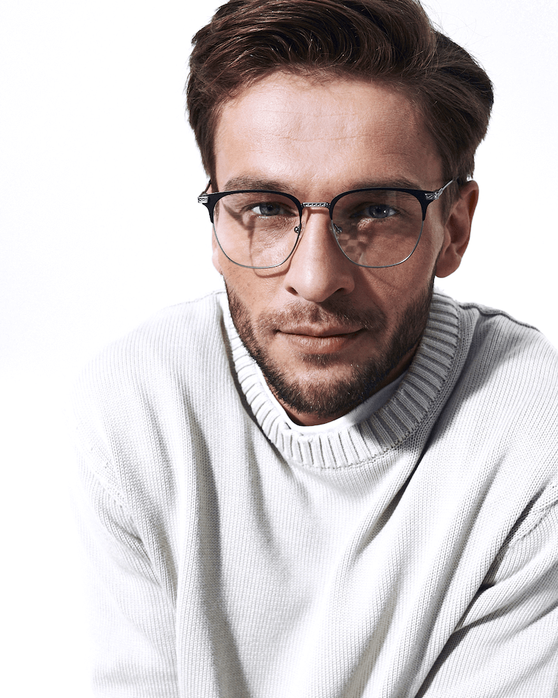 Metalowe okulary korekcyjne Youl Attu męskie czarno srebrne model