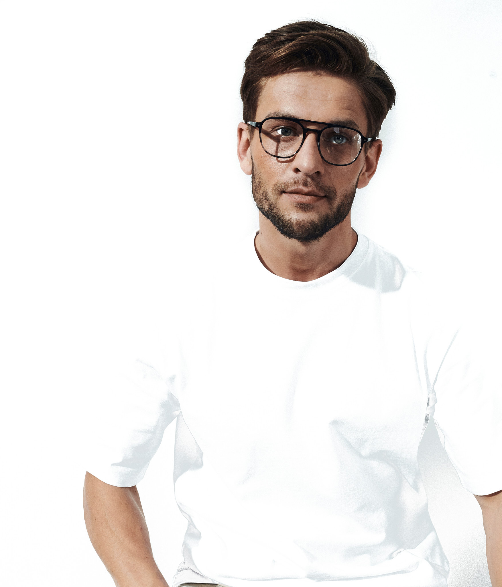 okulary korekcyjne męskie oprawki oprawy nakładki clip on przeciwsłoneczne youl fogo szylkret szare męskie awiatory klasyczne na modelu