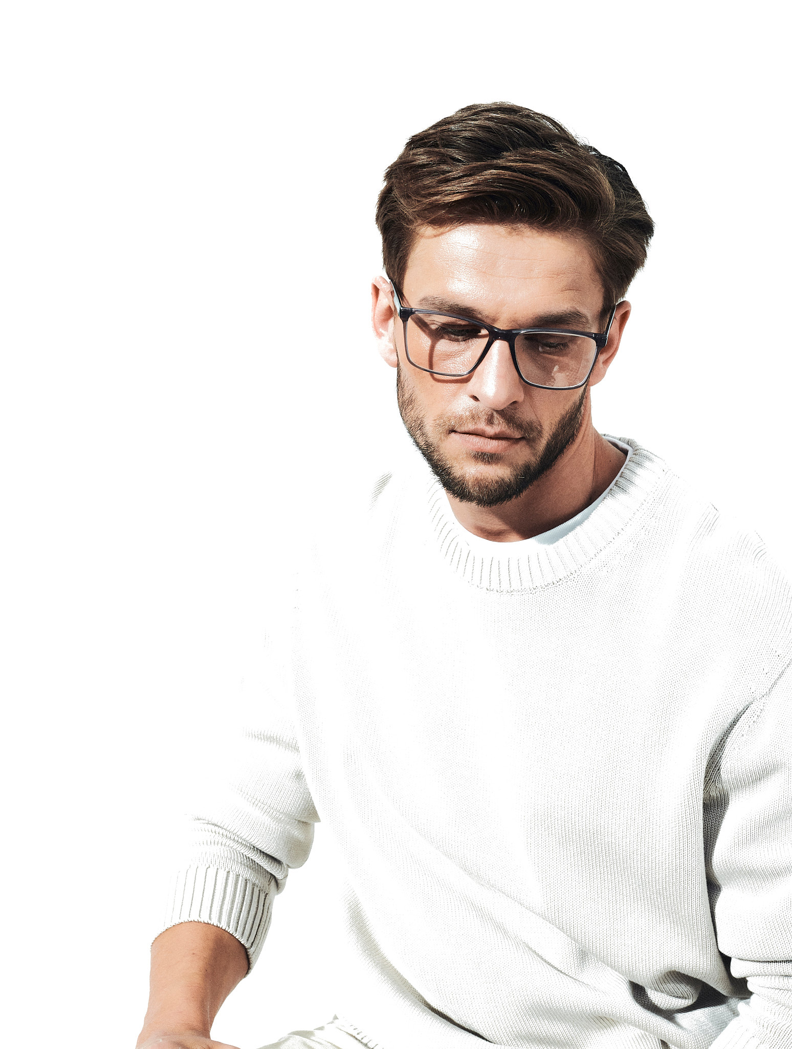 Męskie okulary korekcyjne Youl King w kolorze czarnym na modelu