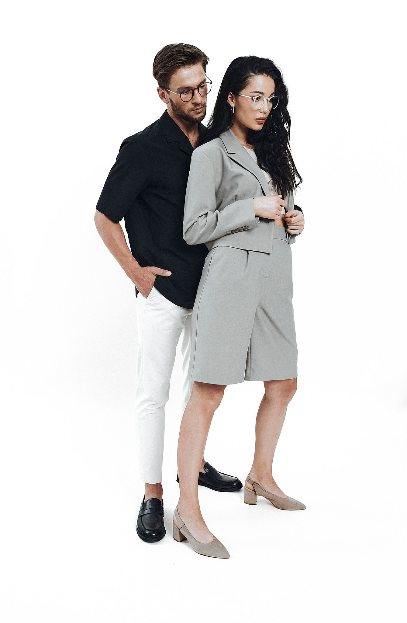 Okulary korekcyjne okrągłe Youl Sylt męskie i damskie na modelach