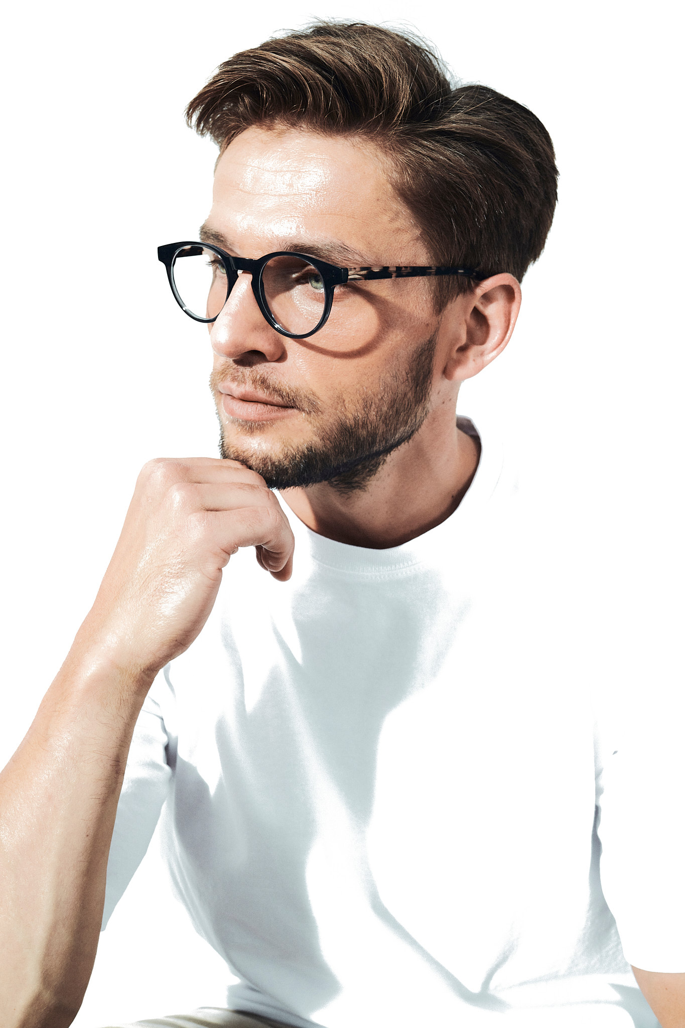 Okulary korekcyjne okrągłe niebieskie Youl Maio na nim