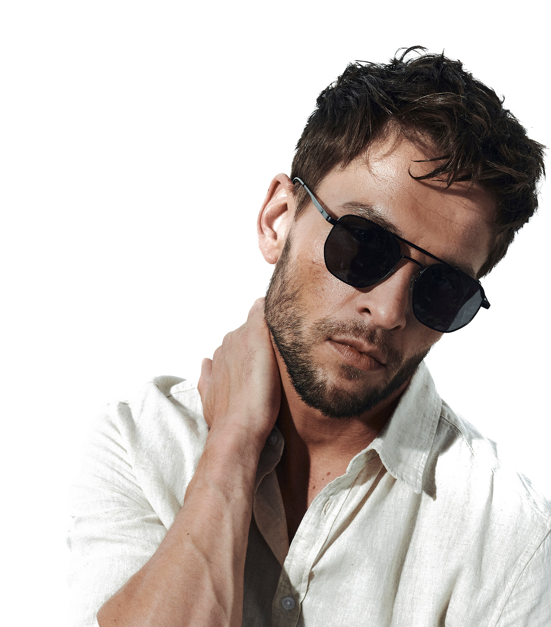 okulary korekcyjne przeciwsłoneczne czarne metalowe lekkie cienkie youl etolin męskie damskie na modelu